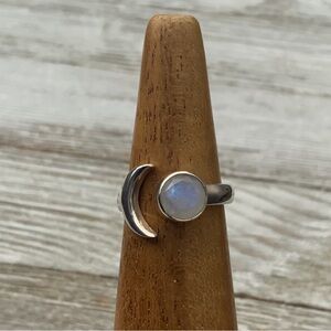 Sterling Silver 925 Ring Mood and Sun Moonstone